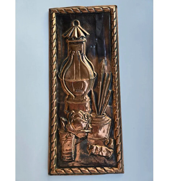 Vintage Decorative Copper Plated Wall Plaque Art Made in  Holland - Picture 1 of 6